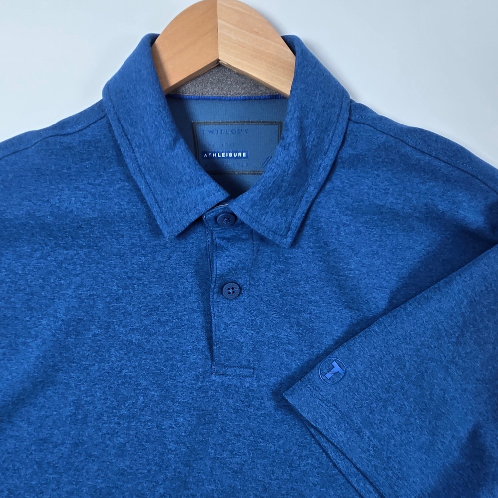 Twillory Polo Shirt Mens L Blue Athleisure Performance Short Sleeve Golf